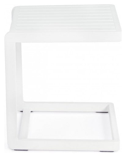 Tavolino da esterno per piscina terrazza giardino 40x40 colore bianco 