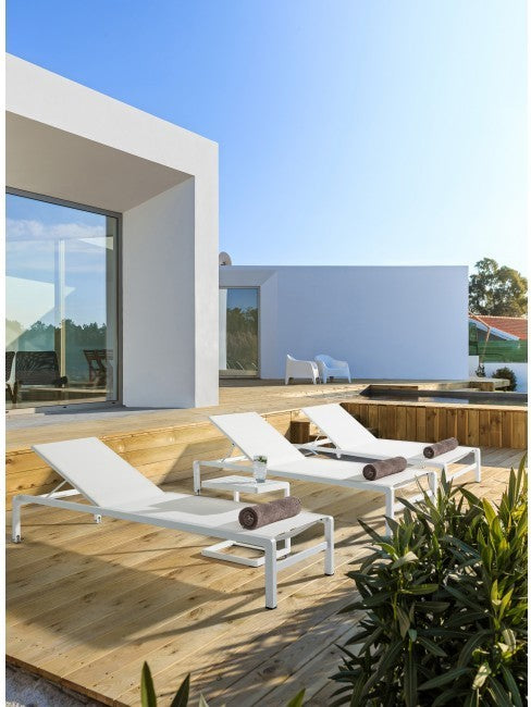 Tavolino da esterno per piscina terrazza giardino 40x40 colore bianco 