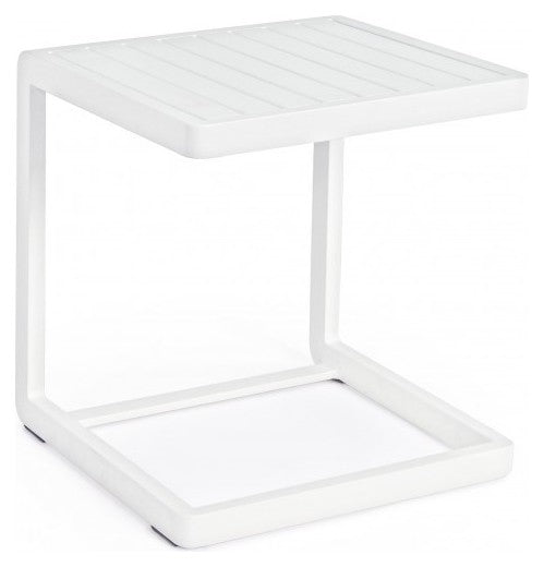 Tavolino da esterno per piscina terrazza giardino 40x40 colore bianco 