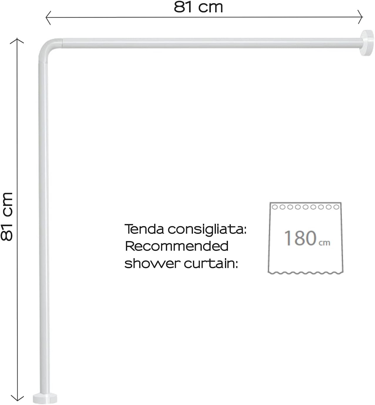 Telaio per doccia angolare 80x80 bianco Gedy