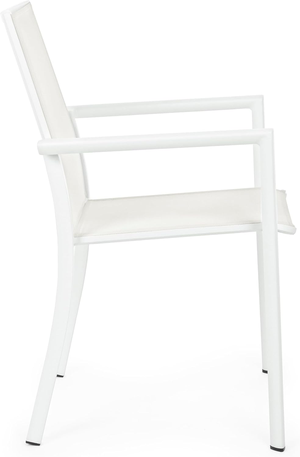 Sedia da Giardino Bizzotto Konnor con Braccioli Bianco, Struttura in Alluminio Impilabile | 56x60x88 cm