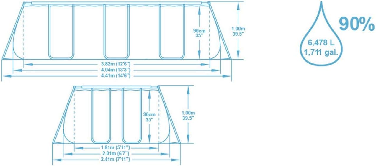 Piscina Fuori Terra Bestway Power Steel 404x201x100 cm, Set Completo con Pompa a Filtro a Sabbia e Scaletta | Bestway