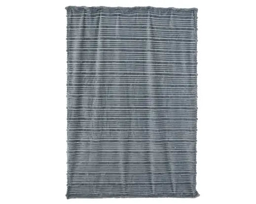 Coperta Morbida Decorativa in Tessuto 170x130cm Colore Blu a Righe Irregolari | Kaemingk