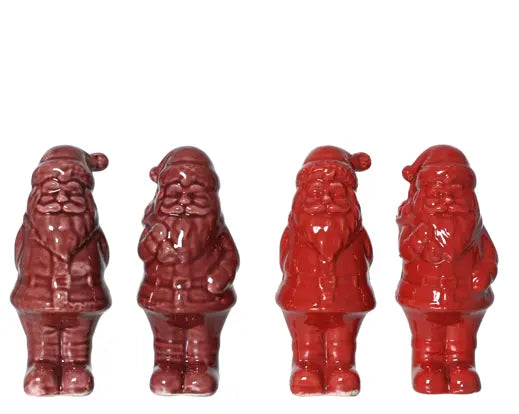 Gnomo Natalizio Decorativo H.35cm in Ceramica Colore Rosso a Tema Babbo Natale Santa Claus | Kaemingk