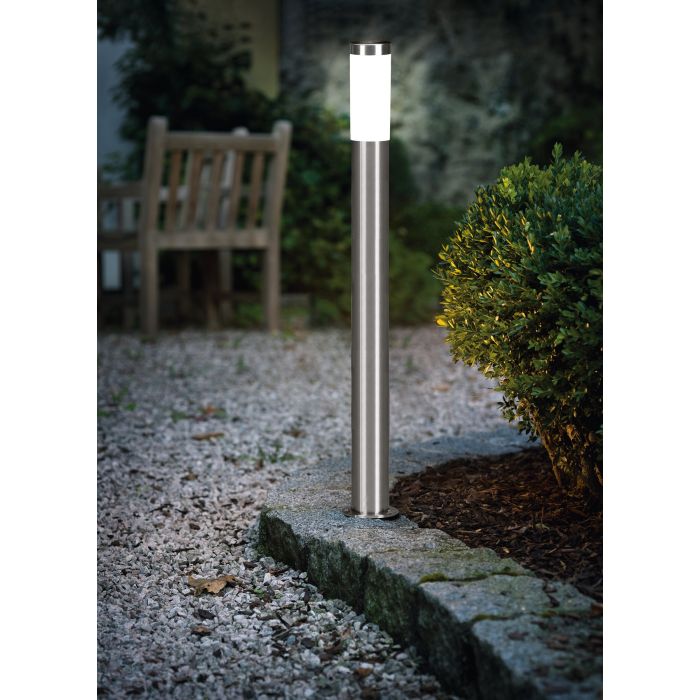 Palo inox led 15W E27 struttura in alluminio luce fredda 