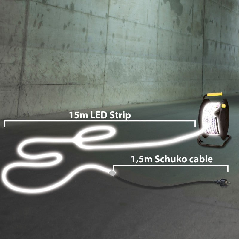 Striscia LedRibbON 15metri, IP65 20.000 lumen, con avvolgitore Stan