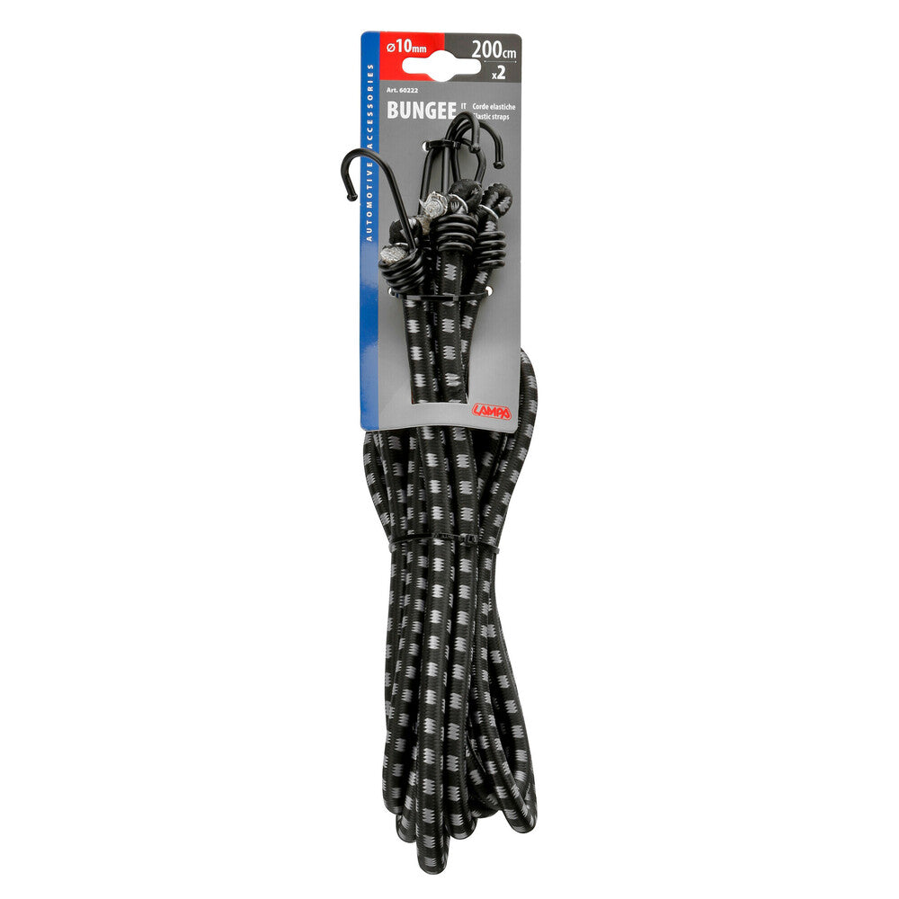 Corde elastiche standard 10 mm x 100 cm con ganci in acciaio Lampa