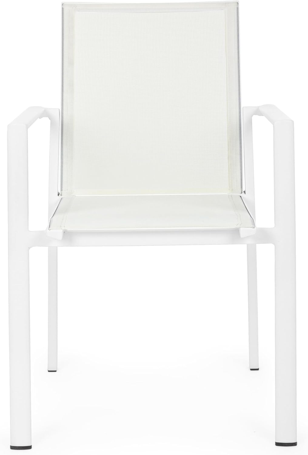 Sedia da Giardino Bizzotto Konnor con Braccioli Bianco, Struttura in Alluminio Impilabile | 56x60x88 cm