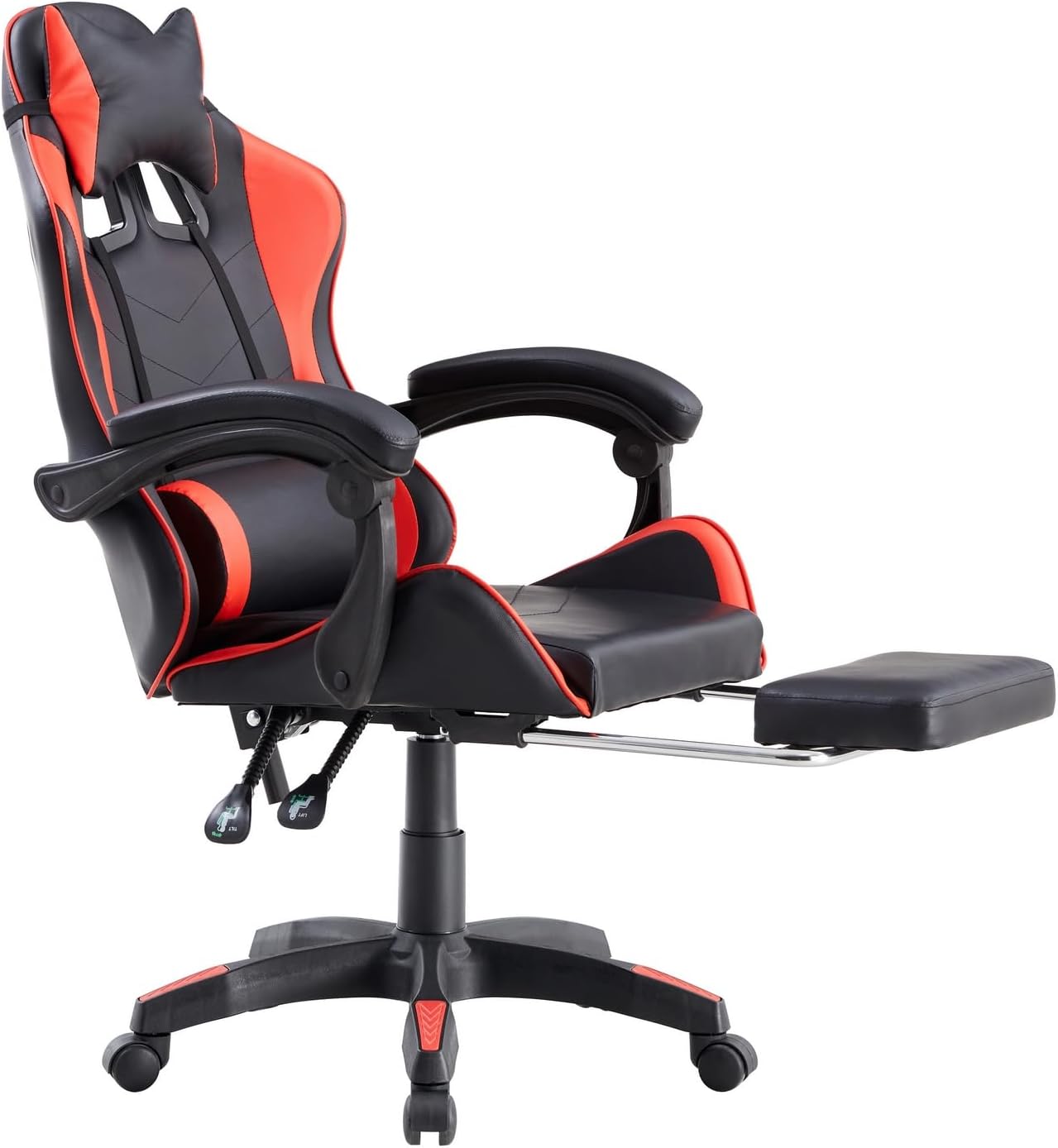 Sedia da Gaming Racing Ergonomica Brigros, Poltrona da Ufficio Girevole Reclinabile con Poggiapiedi e Cuscini | Brigros