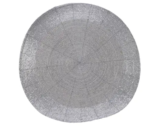 Tovaglietta Natalizia Rotonda Decorativa Diametro 35cm Colore Argento Silver | Kaemingk