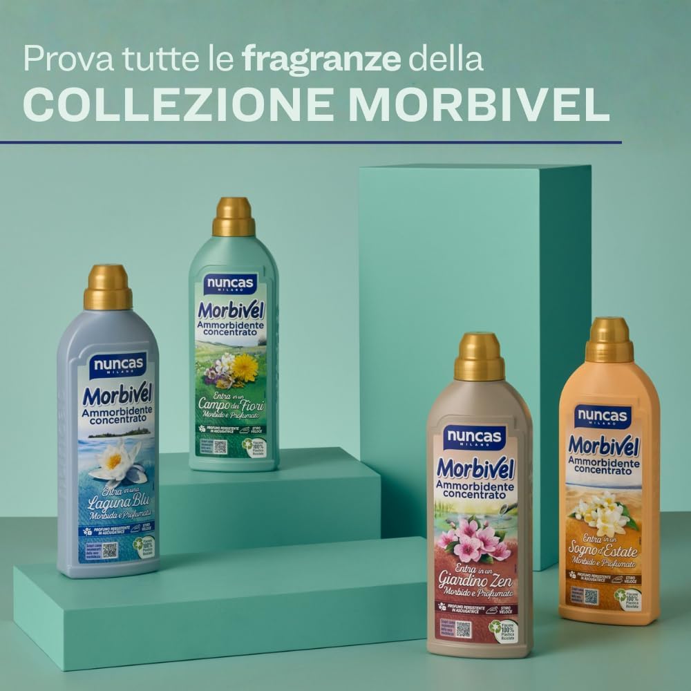 Nuncas Morbivel ammorbidente concentrato Laguna Blu 750 ml per stiratura facile