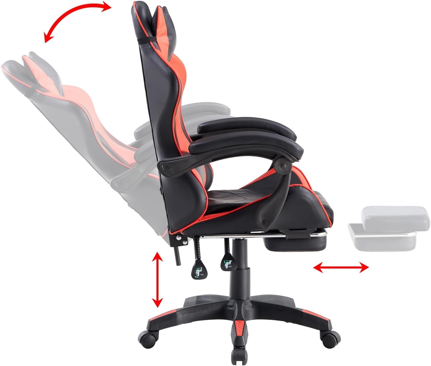 Sedia da Gaming Racing Ergonomica Brigros, Poltrona da Ufficio Girevole Reclinabile con Poggiapiedi e Cuscini | Brigros