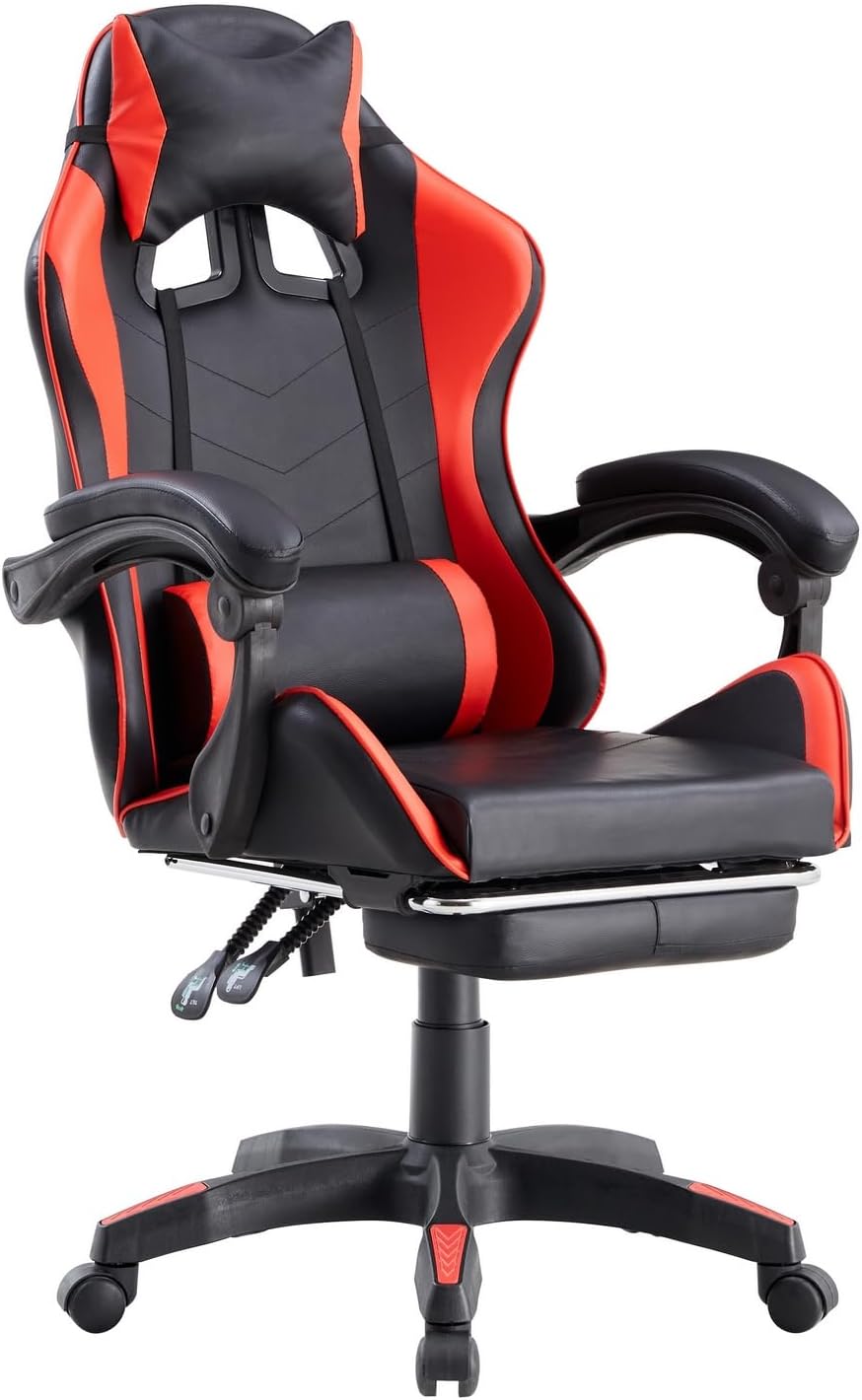 Sedia da Gaming Racing Ergonomica Brigros, Poltrona da Ufficio Girevole Reclinabile con Poggiapiedi e Cuscini | Brigros