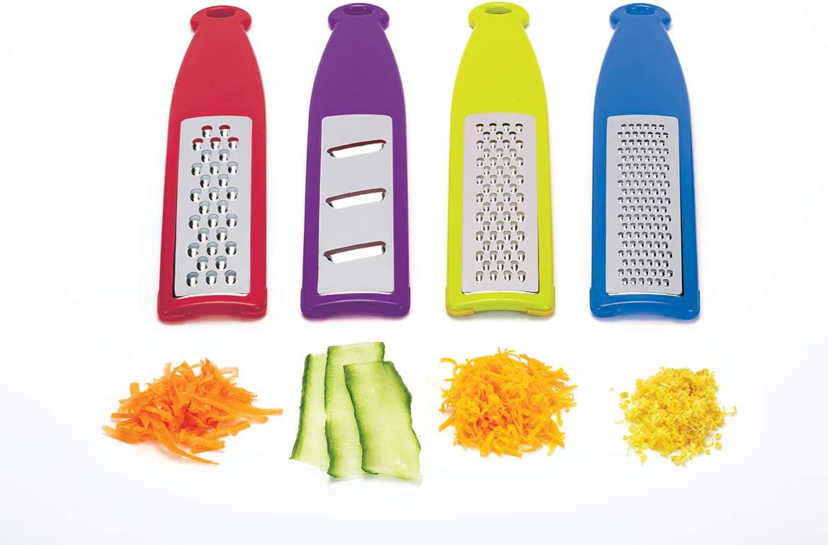 Set 4 grattugie colorate per cucina Kasanova