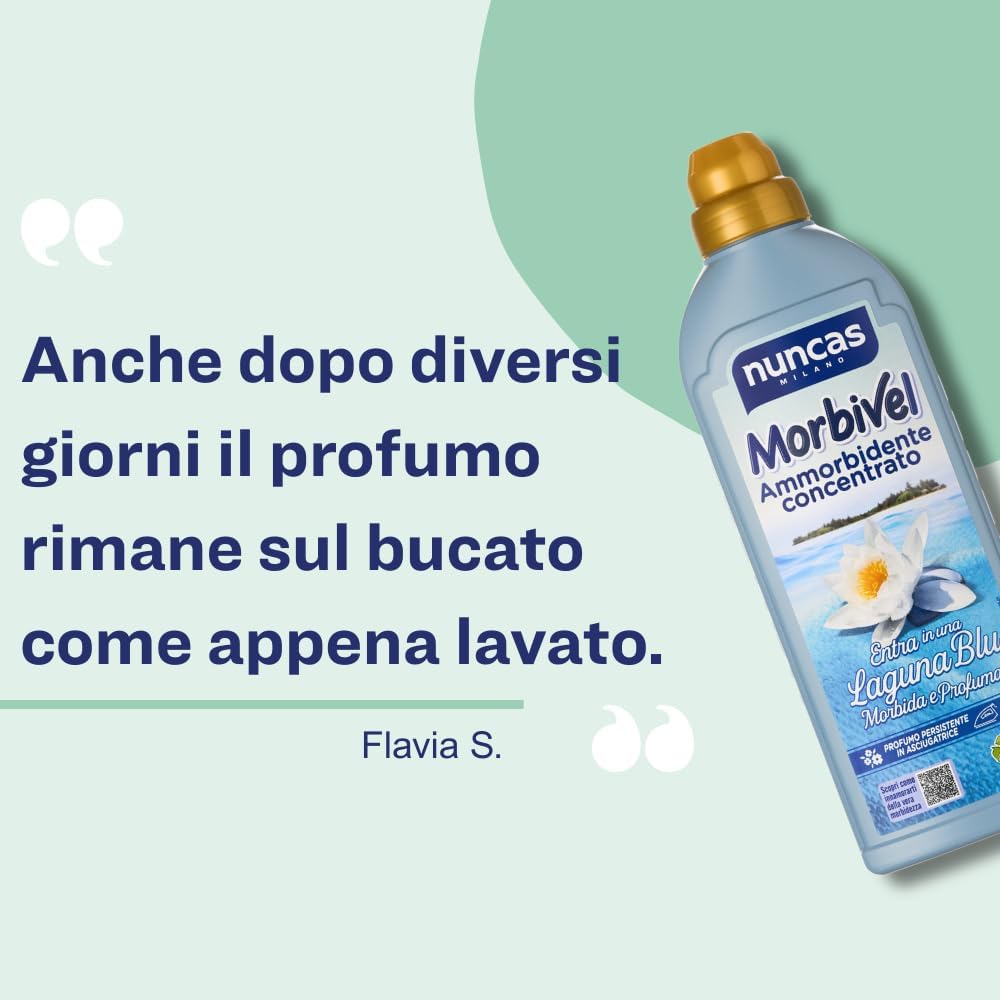 Nuncas Morbivel ammorbidente concentrato Laguna Blu 750 ml per stiratura facile