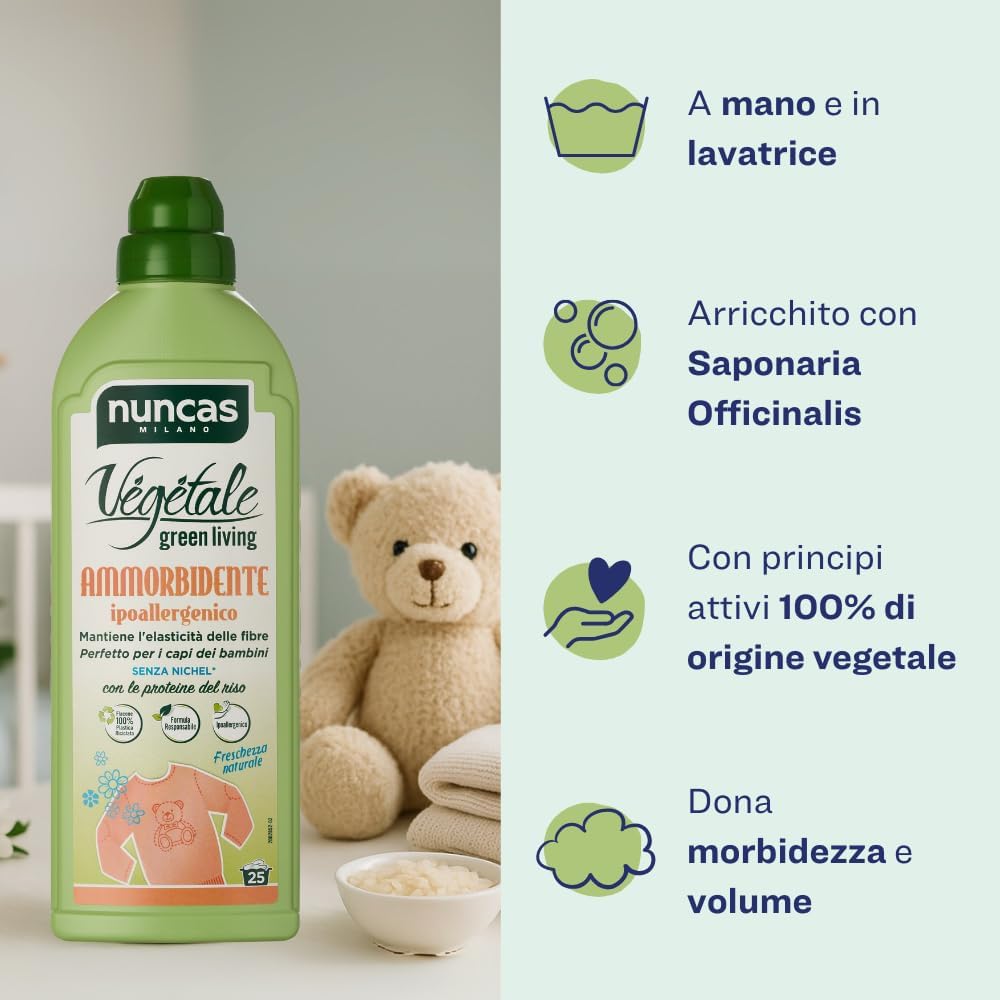 Ammorbidente vegetale concentrato per bucato Nuncas (750 ml)