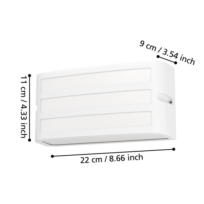 Applique da esterno Camarda E27 alluminio bianco IP54 Eglo