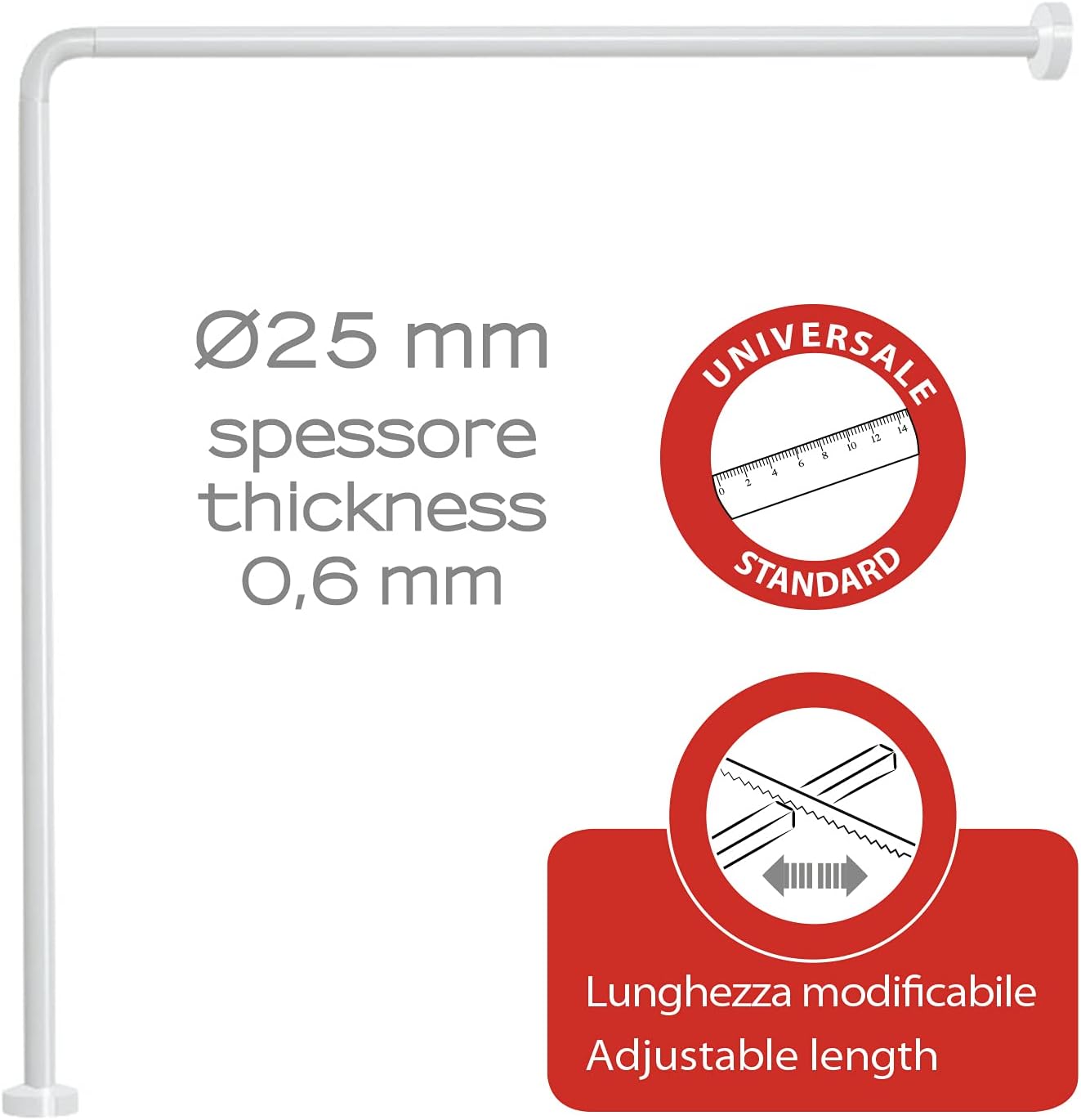 Telaio per doccia angolare 80x80 bianco Gedy