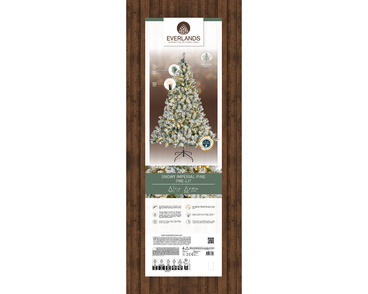 Albero di natale con led integrati dia137cm Alt.210cm green Kaemingk