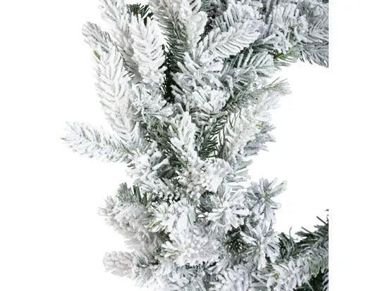 Ghirlanda Natalizia Grandis Innevata Ø50 cm Kaemingk – Corona di Abete Artificiale Verde e Bianca per Interni