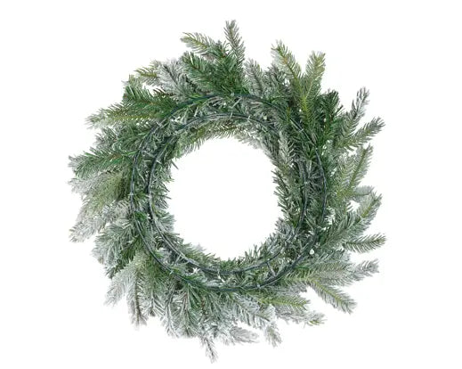 Ghirlanda Natalizia Grandis Innevata Ø50 cm Kaemingk – Corona di Abete Artificiale Verde e Bianca per Interni