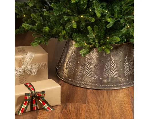 Copri Base Albero di Natale in Metallo Ø70 cm Kaemingk – Copertura Decorativa per Supporto Albero Natalizio