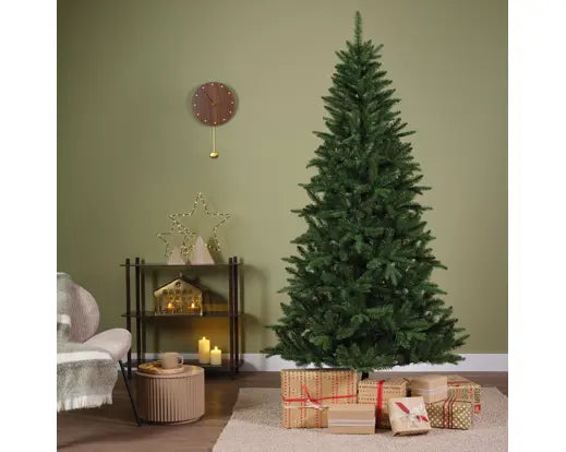 Albero di Natale Artificiale Bretton Fir 180 cm Verde Ø99 cm in PE e PVC con Base in Metallo Everlands Kaemingk