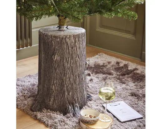 Alzata per Albero di Natale Effetto Tronco Naturale Ø38 x H53 cm Kaemingk Everlands – Supporto in Magnesio per Alberi fino a 240 cm