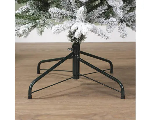 Albero di Natale Slim Fir Innevato H210 cm Ø68 cm Kaemingk Everlands – 1173 Punte in PE/PVC con Base in Metallo