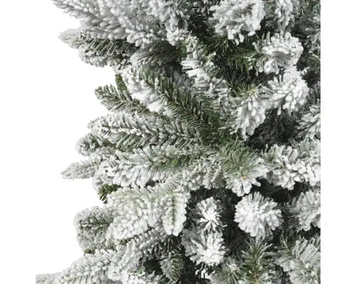 Albero di Natale Slim Fir Innevato H210 cm Ø68 cm Kaemingk Everlands – 1173 Punte in PE/PVC con Base in Metallo