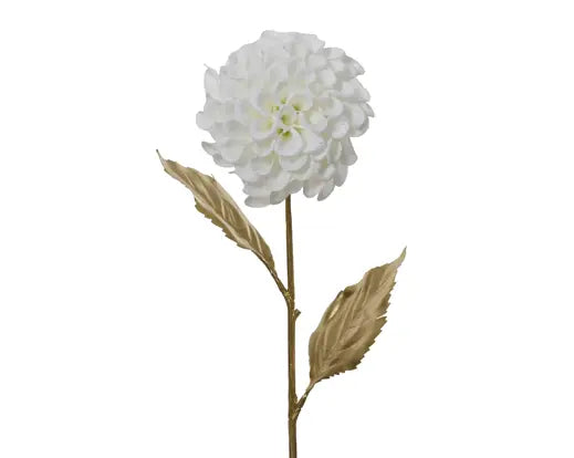 Fiore Natalizio Dalia Bianca Artificiale H.67cm con Finitura Innevata | Kaemingk