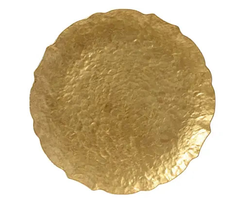 Sottopiatto Natalizio Decorativo Oro Ø33 cm Effetto Martellato in Polipropilene Decoris Kaemingk