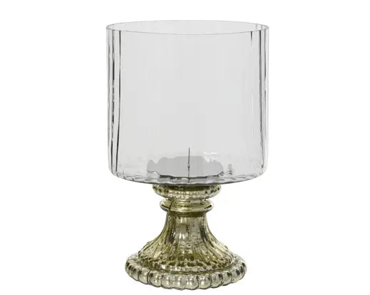 Vaso Natalizio Decorativo Hurricane H.25cm in Vetro Trasparente Chiari e Dettagli Oro | Kaemingk
