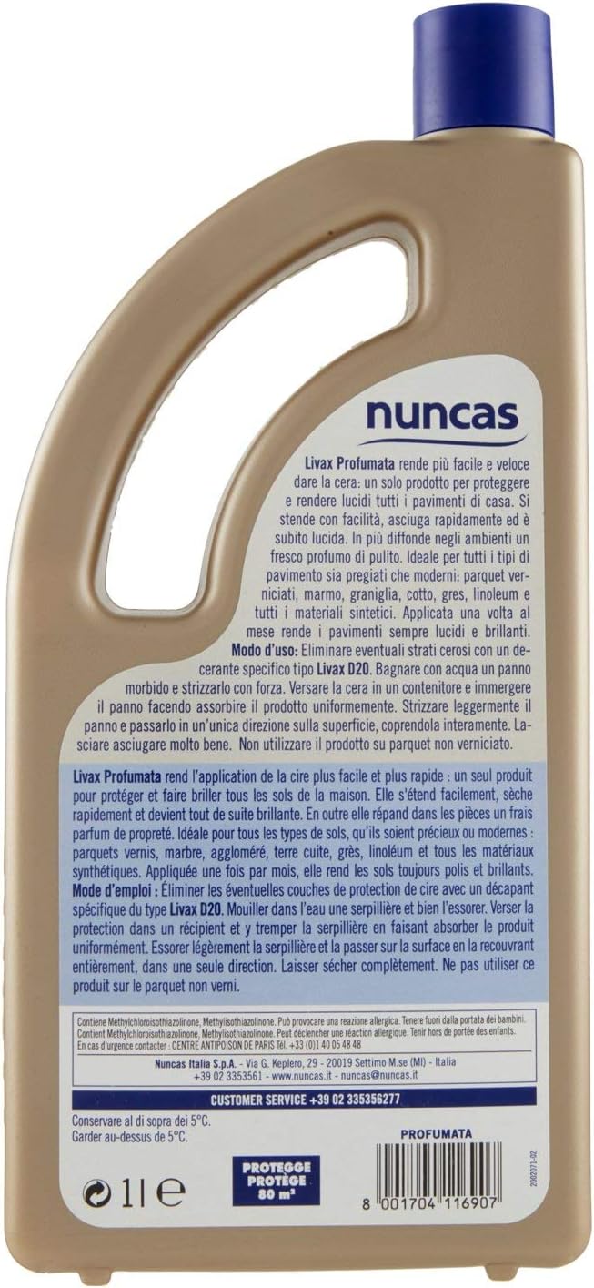 Cera protettiva profumata per pavimenti Nuncas Livax (1000 ml)