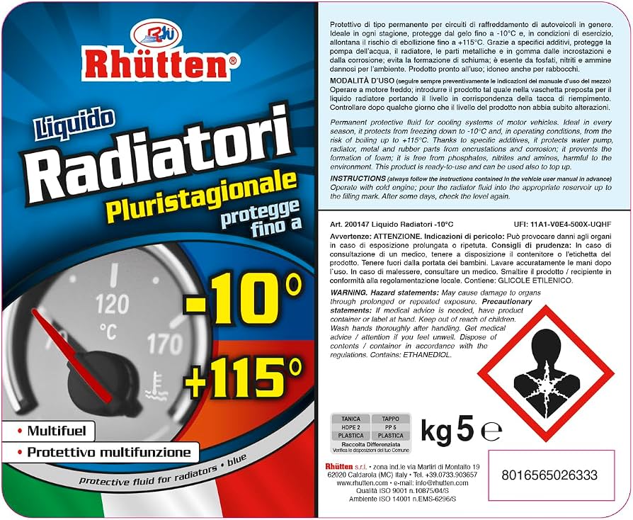 Rhütten Liquido Radiatori Multi Stagione -10°C 5 L