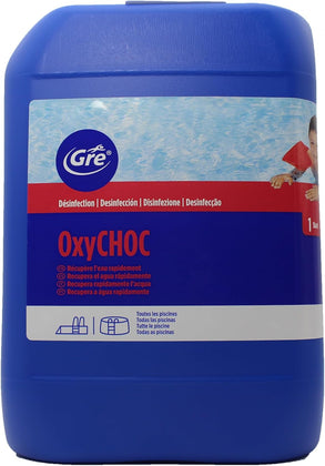 Ossigeno Attivo Liquido Gre 76098 OxyChoc 5L, Trattamento d'Urto e Mantenimento Senza Cloro | Gre