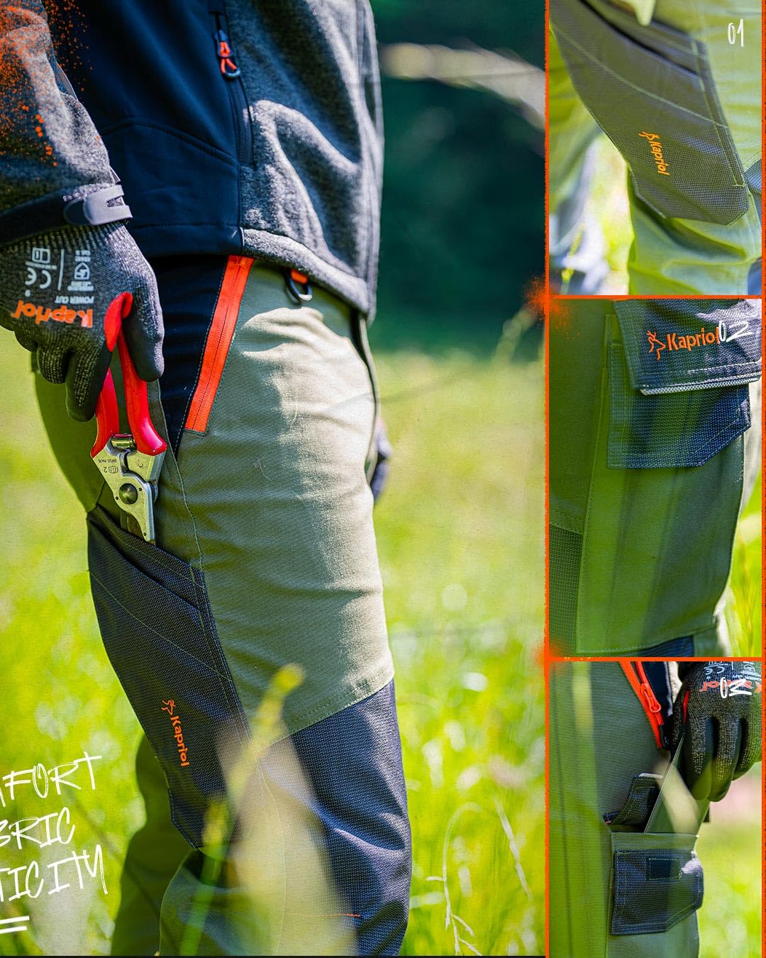 Pantaloni da lavoro verdi neri 