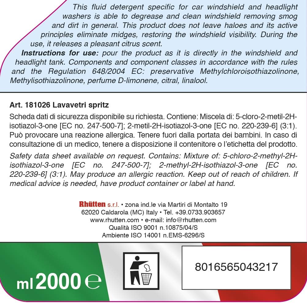 Rhütten Liquido Lavavetri Arancio Spritz Estivo 2 L