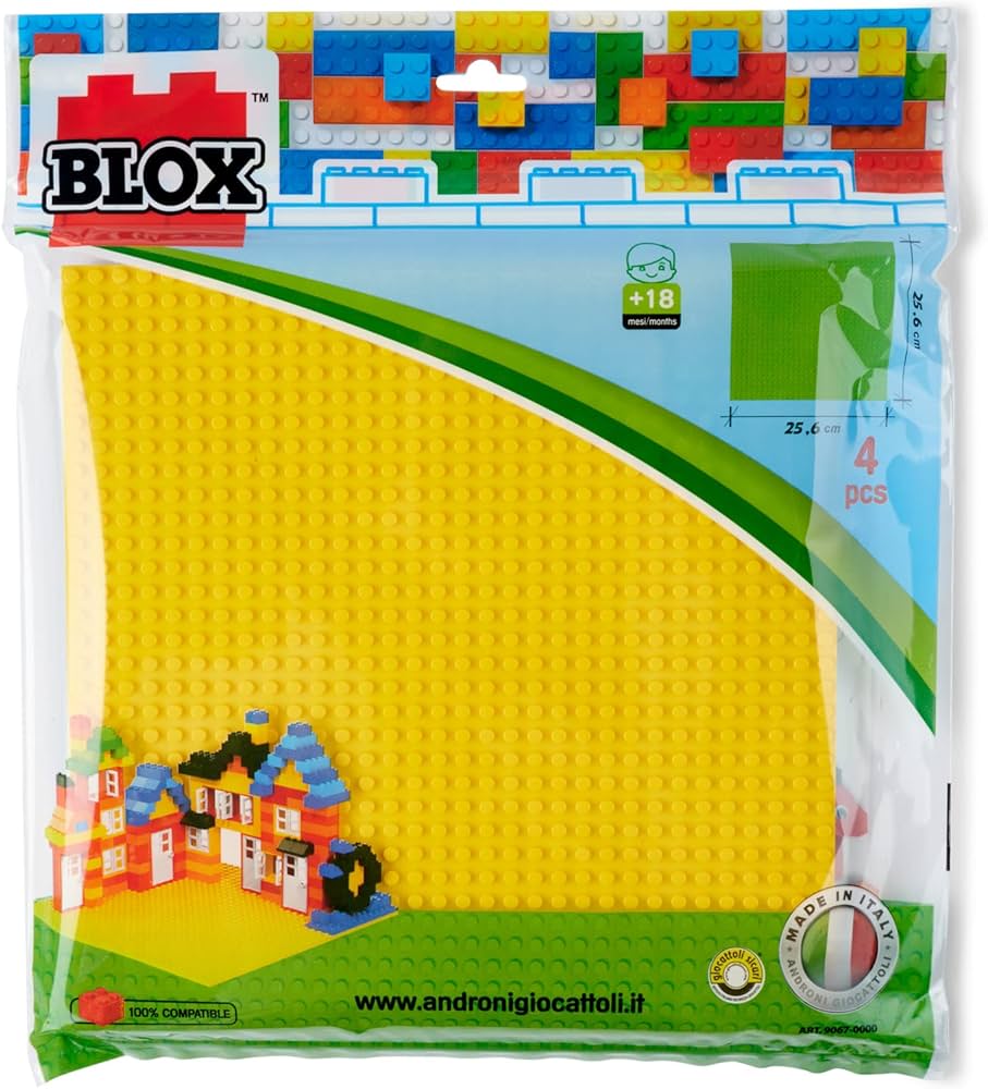 Set 4 Piastre Base BLOX (25x25 cm) per Costruzioni, Piattaforme Gioco Compatibili | Kasanova