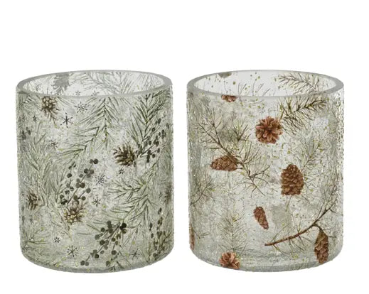 Vaso Porta Tealight Natalizio in Vetro 9x10cm H Assortito 2 Modelli (2ASS) | Kaemingk