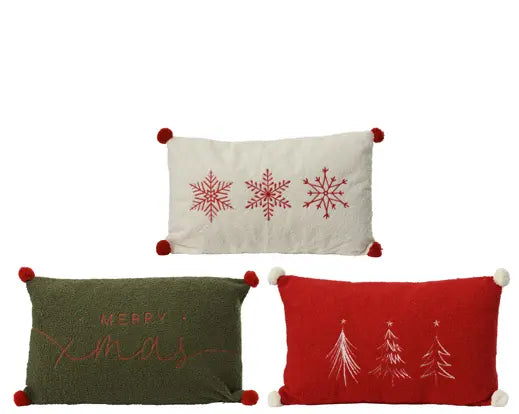Cuscino Natalizio Decorativo 50x30cm con Cuciture Assortito 3 Modelli | Kaemingk