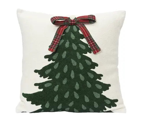 Cuscino Natalizio Decorativo 45x45x10cm con Disegno Abete | Kaemingk
