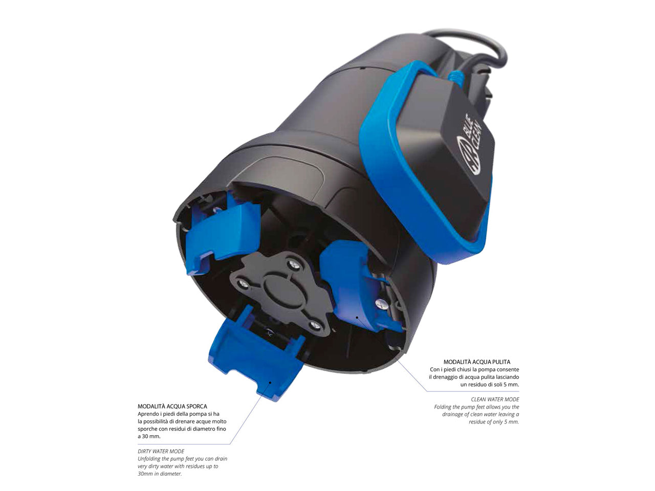 Pompa sommersa multifunzionale acque chiare e scure 750W Arup series 750PT Ar Blue Clean