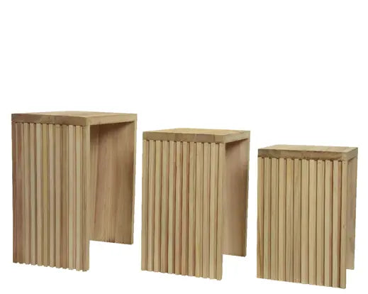 Set 3 Tavoli Decorativi in Legno Paulonia | Kaemingk