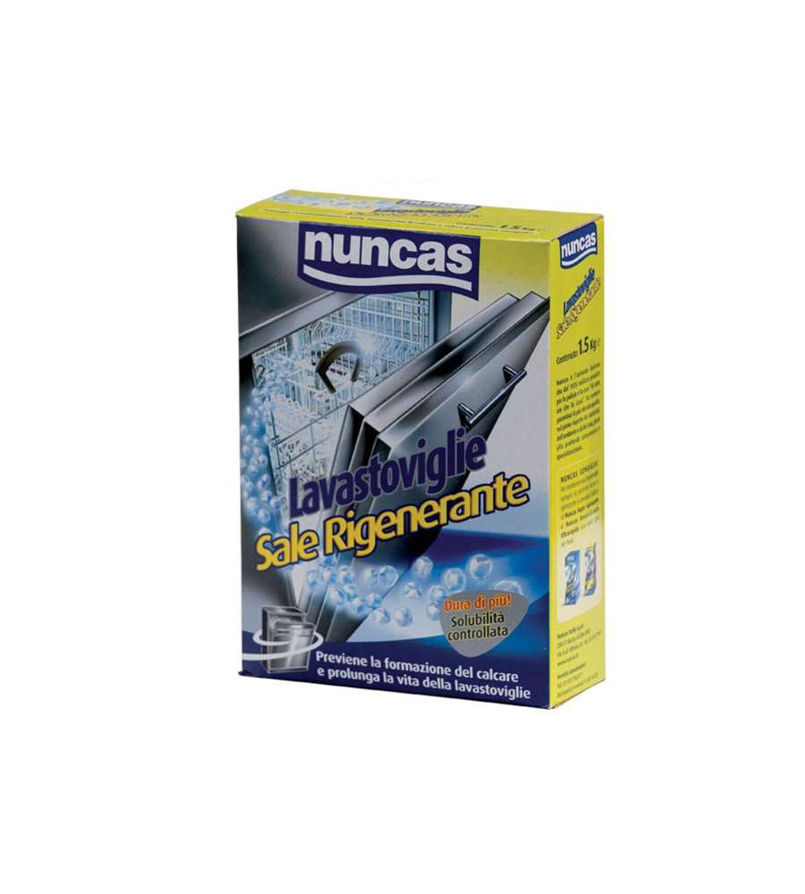 Sale rigenerante purissimo per lavastoviglie addolcitore d'acqua 1,5 kg Nuncas