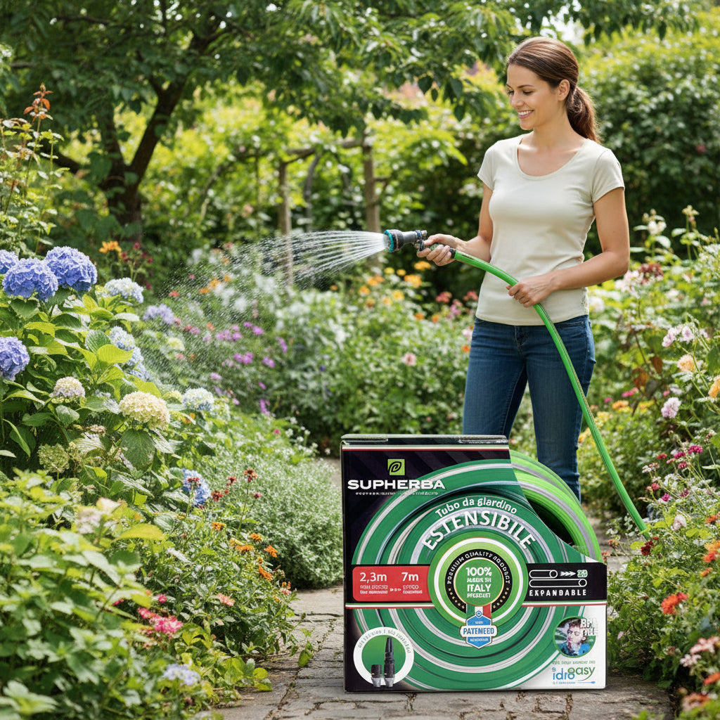 Kit tubo estensibile per giardino 14 metri diametro 1/2