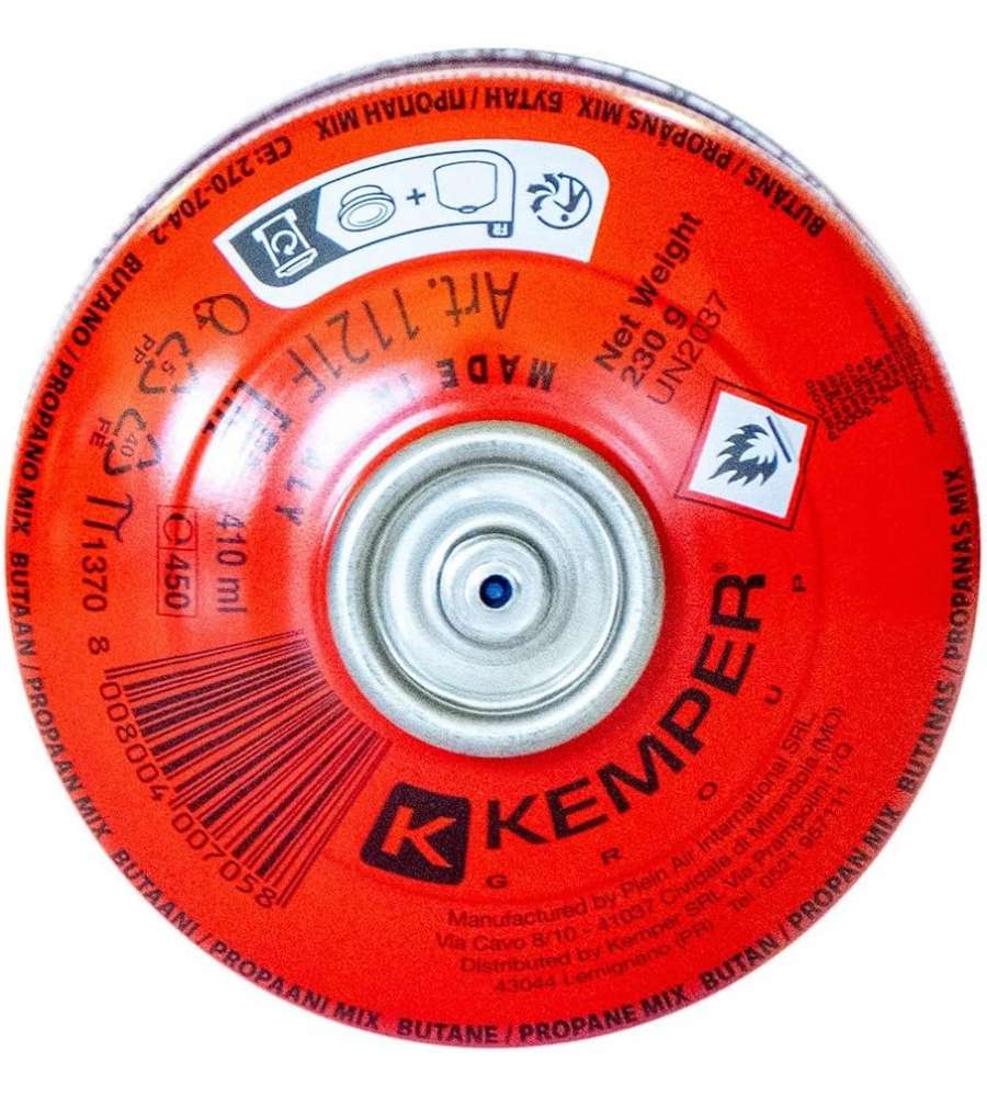 Cartuccia Gas Kemper 230g con Valvola Filettata 7/16