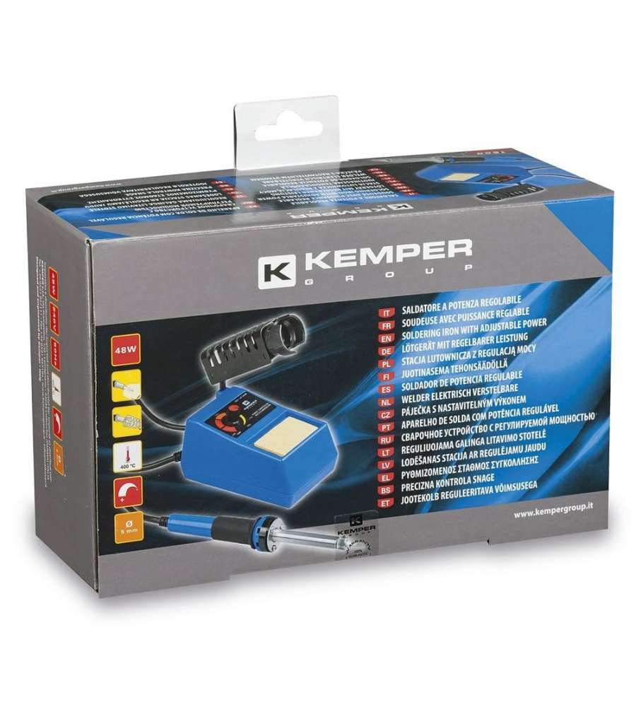 Stazione di Saldatura Kemper 48W a Potenza Regolabile, Saldatore Professionale per Elettronica, Punta 5 mm | Kemper