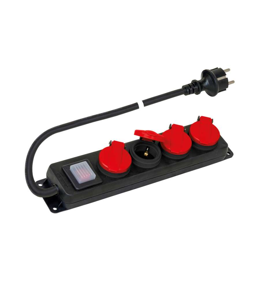 Multipresa Esterna IP44 Polypool 4 Prese Schuko 1.5m