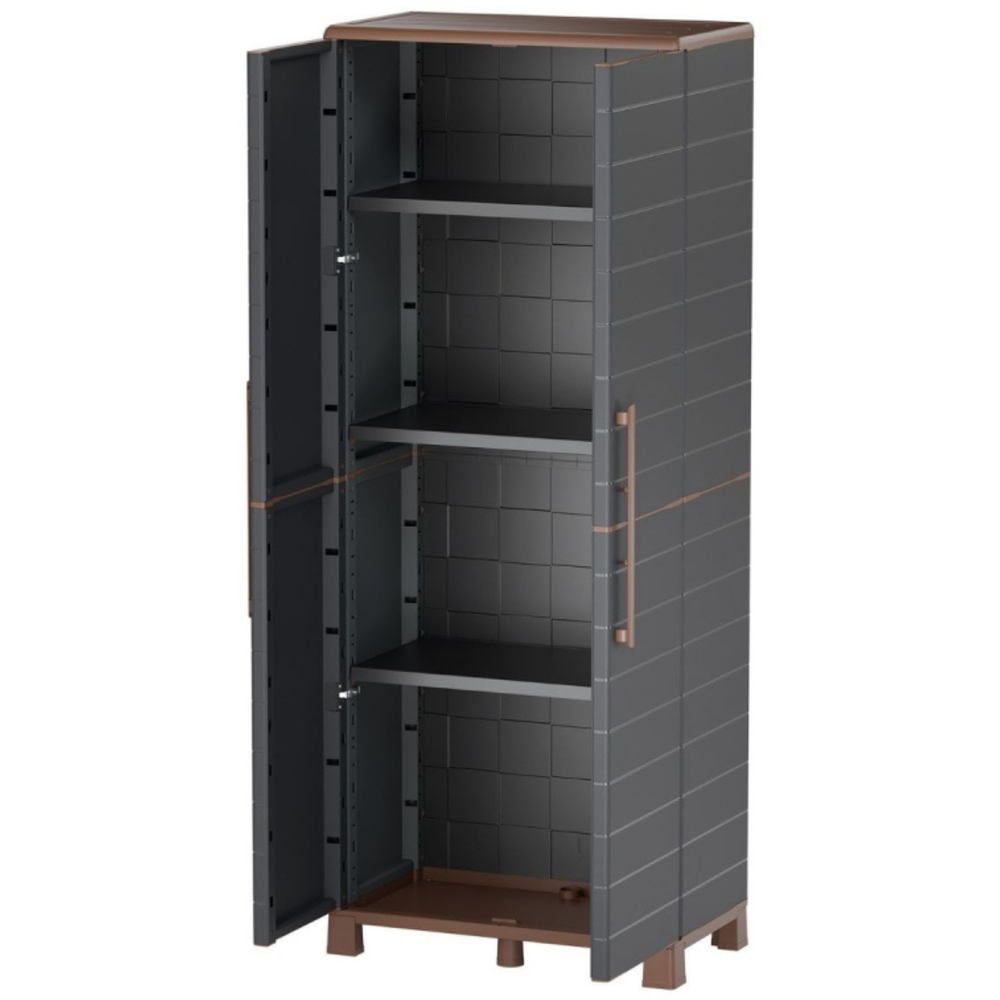 Armadio Portascope Artplast in Polipropilene 68x37x169 cm, Mobile da Esterno e Interno con 3 Ripiani Regolabili | Artplast